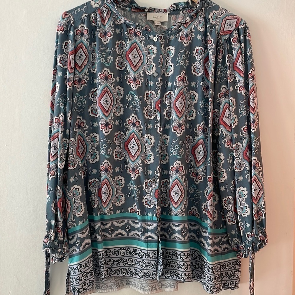 loft Colorful Loose Fit Relaxed Fit Colorful Coastal Grandma Boho blouse